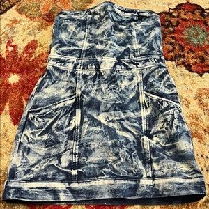 Strapless, denim dress